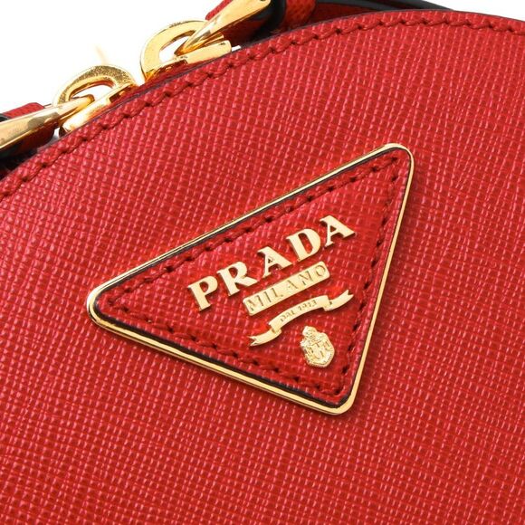 Prada Rucksack Backpack Saffiano Lux Triangular Logo Plate Forco Red - Picture 7 of 7